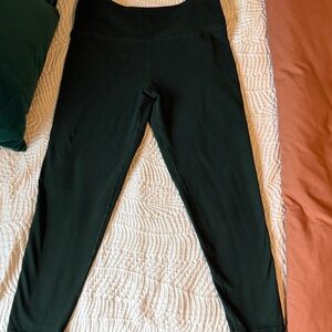 Aerie Dark Green Leggings w/Crossover Detail